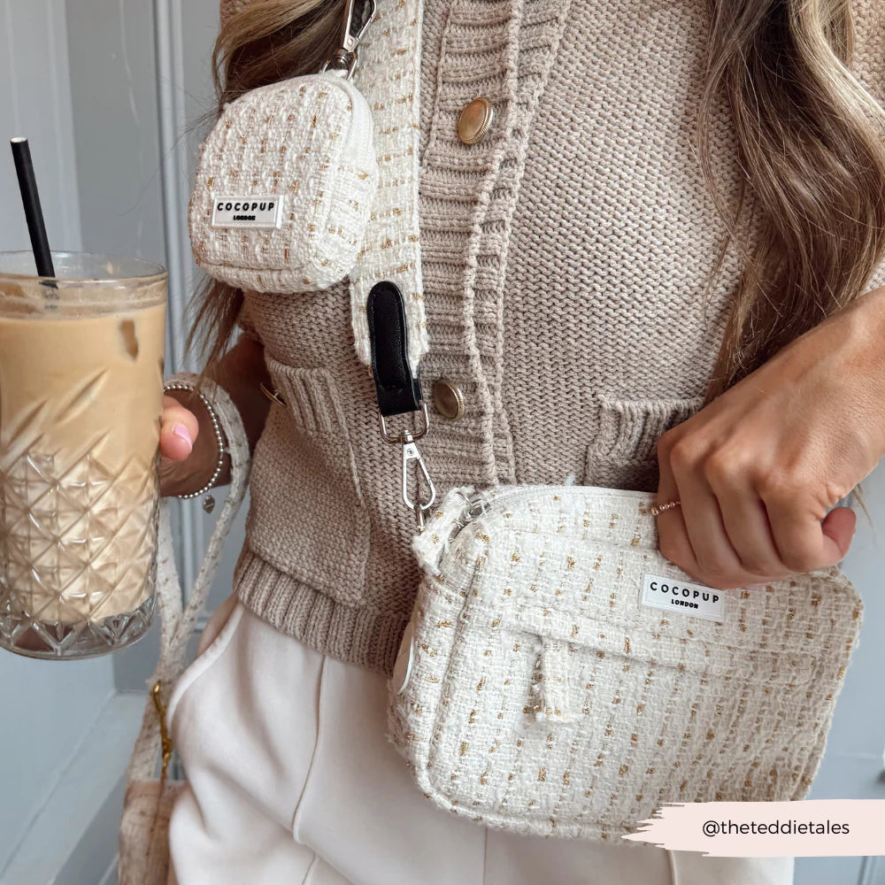 Vanilla Textured Tweed Bag Strap