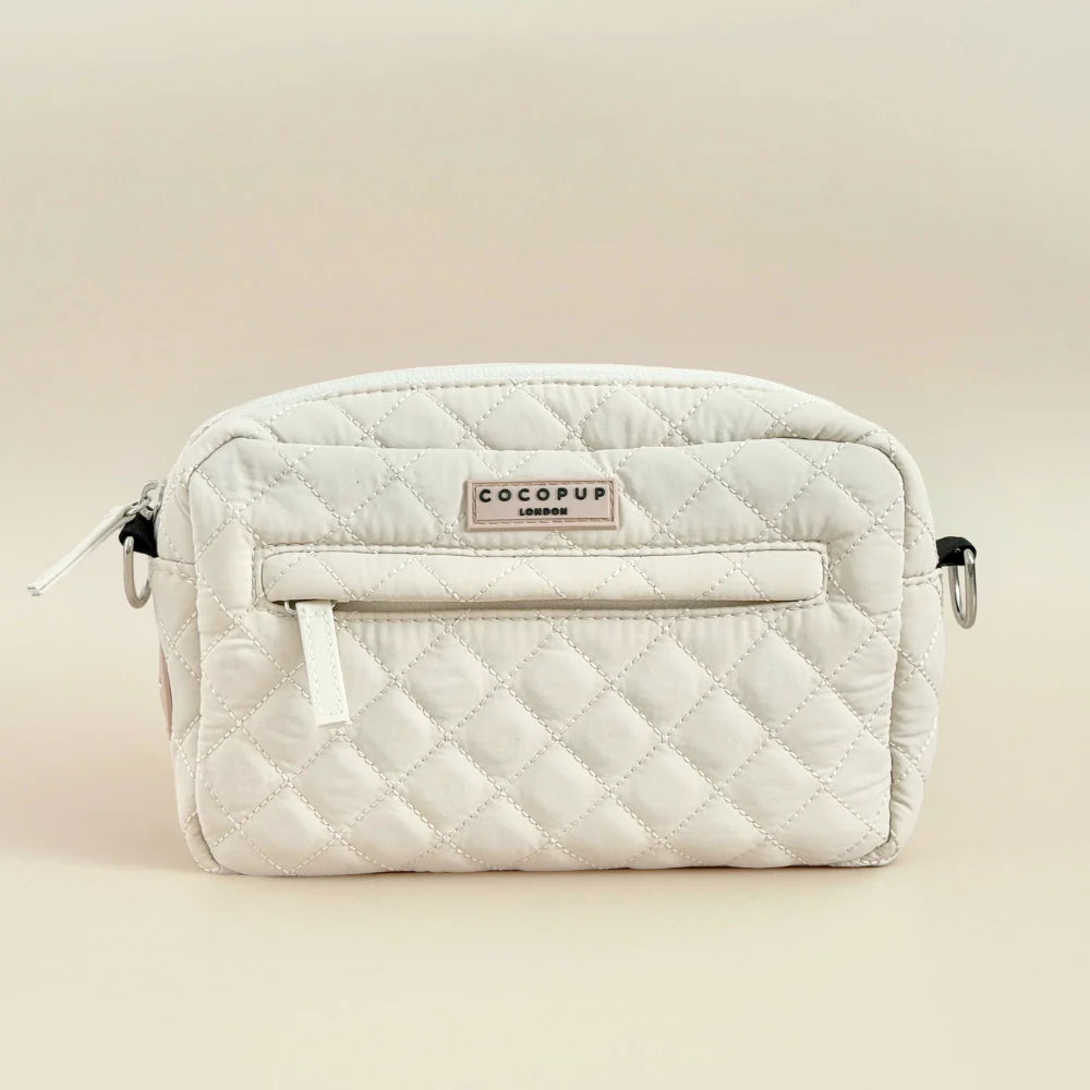 Dog Walking Bag Cream Quilted