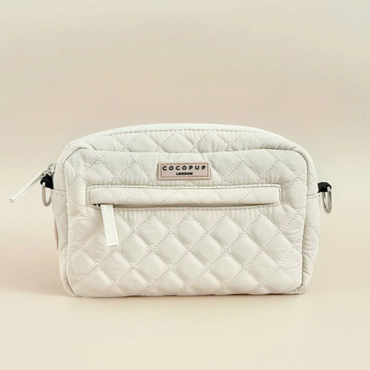 Dog Walking Bag Cream Quilted