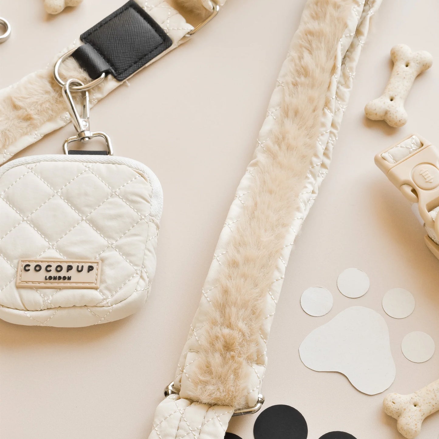 Cream Quilted Bag Strap