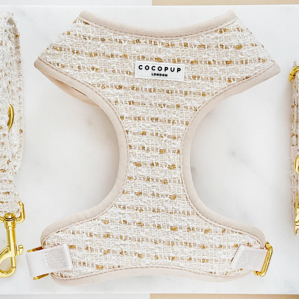 Vanilla Textured Tweed Adjustable Neck HARNESS